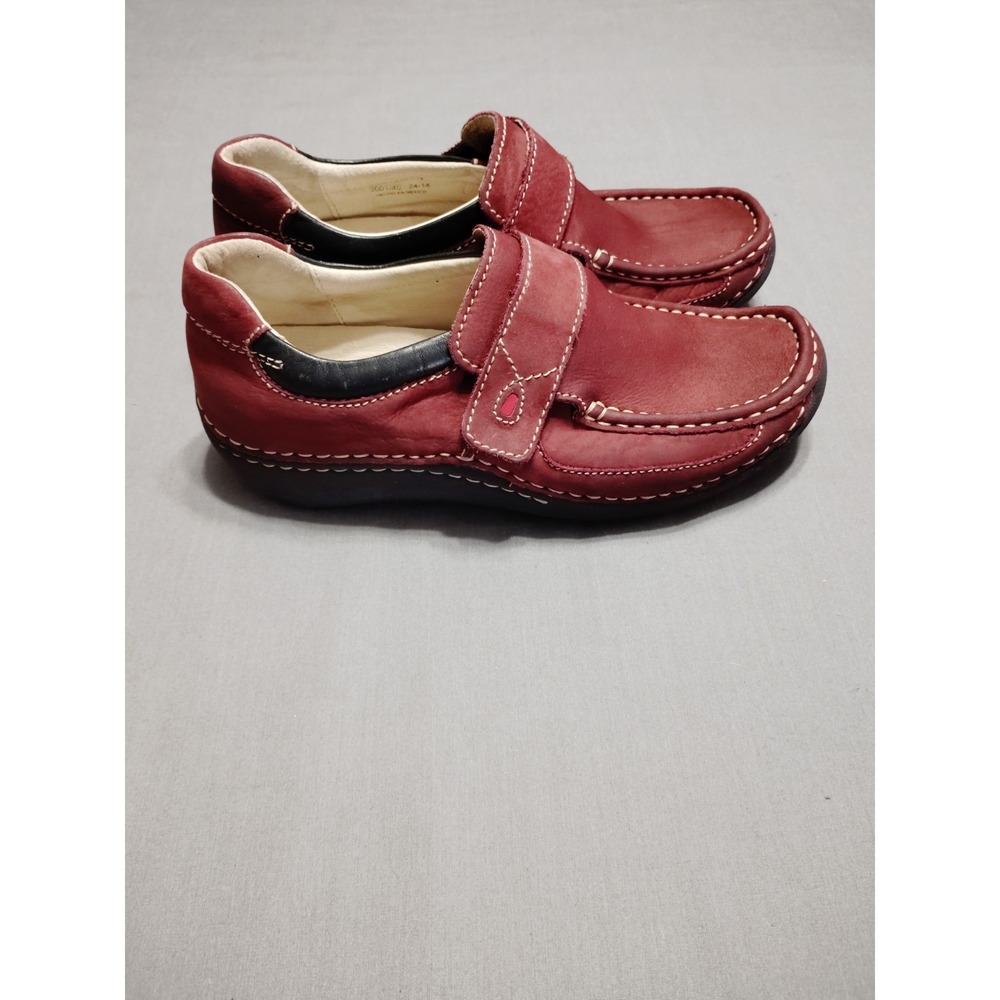 Wolky Designed for Walking Platform Women 40/9 US Red Suede Shoes Academia Comfy